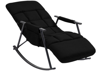 Fauteuil à bascule Elara, en tissu noir