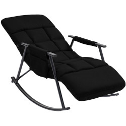 Fauteuil à bascule Elara, en tissu noir