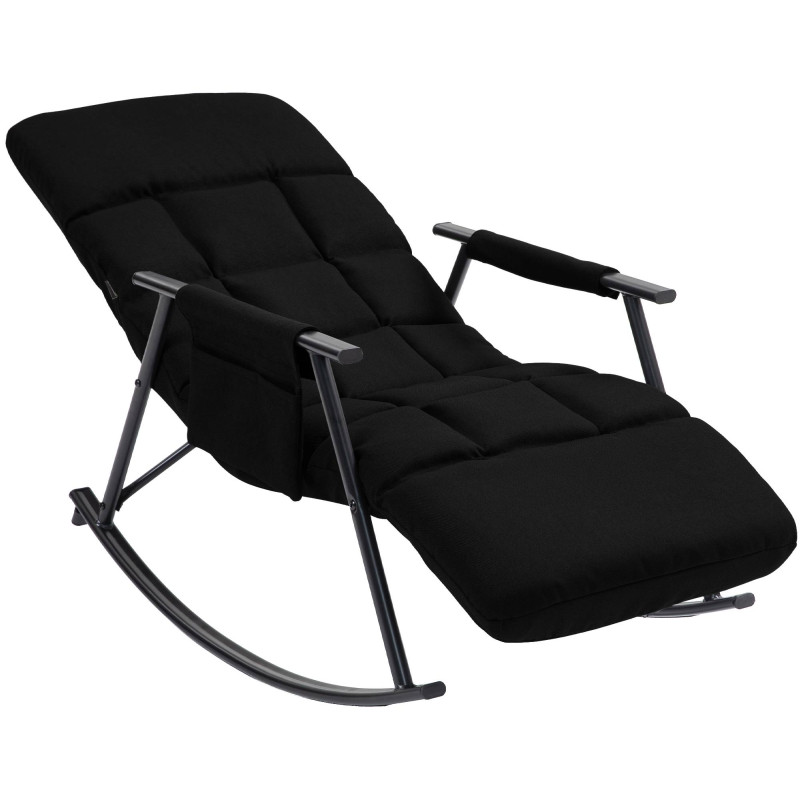 Fauteuil à bascule Elara, en tissu noir