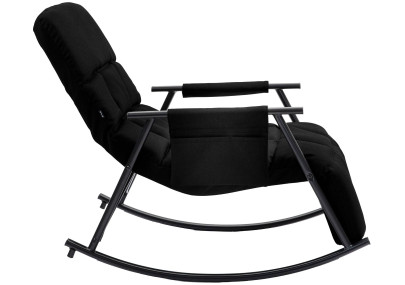 Fauteuil à bascule Elara, en tissu noir