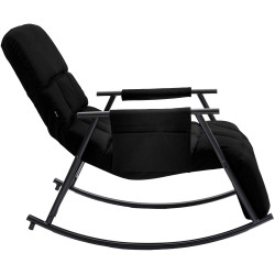 Fauteuil à bascule Elara, en tissu noir