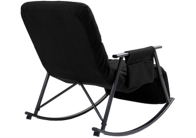 Fauteuil à bascule Elara, en tissu noir