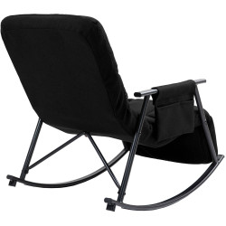Fauteuil à bascule Elara, en tissu noir