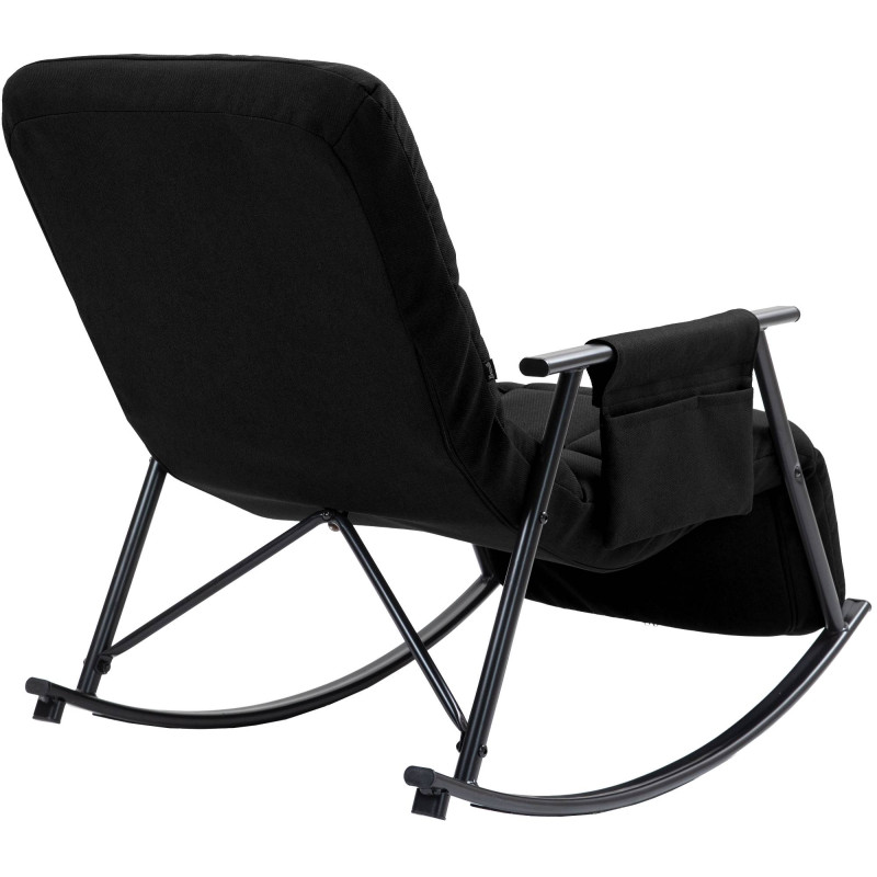 Fauteuil à bascule Elara, en tissu noir
