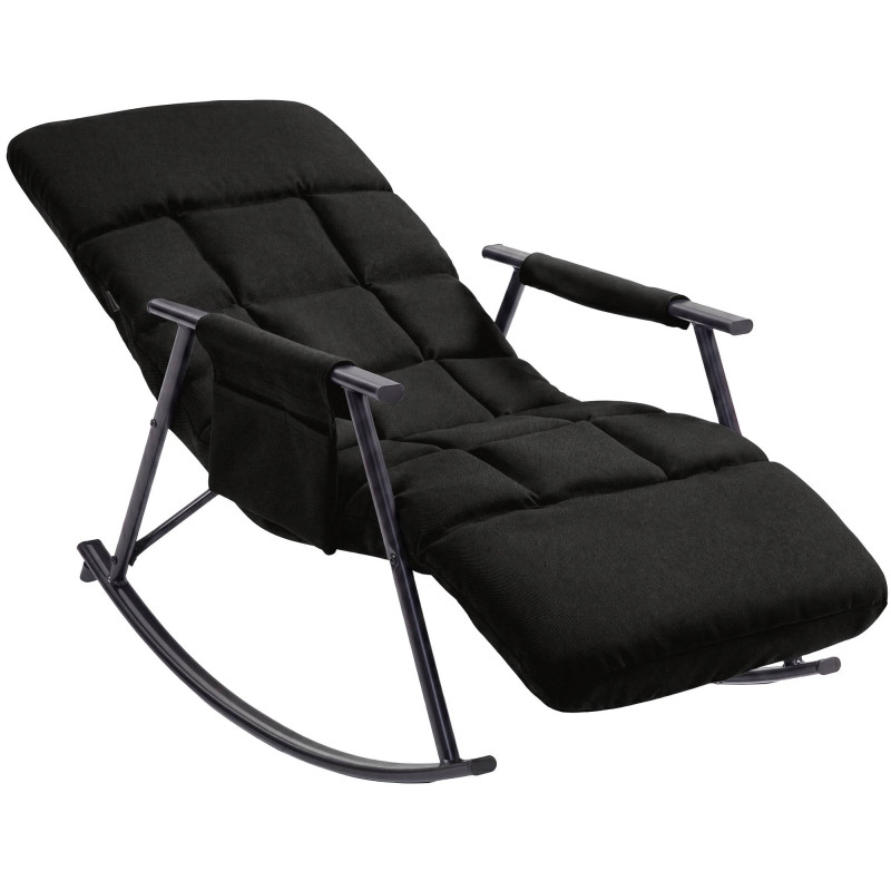 Fauteuil à bascule Elara, en tissu gris foncé