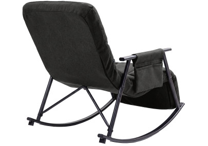 Fauteuil à bascule Elara, en tissu gris foncé