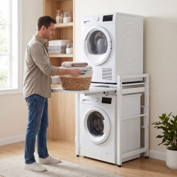 Étagère pour machine à laver Alara blanc