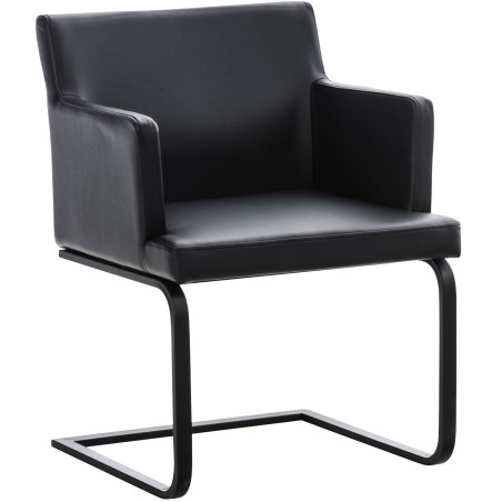 Chaise de salle à manger Zavor, similicuir, noire noir
