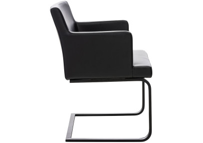 Chaise de salle à manger Zavor, similicuir, noire noir