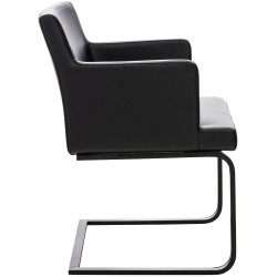 Chaise de salle à manger Zavor, similicuir, noire noir