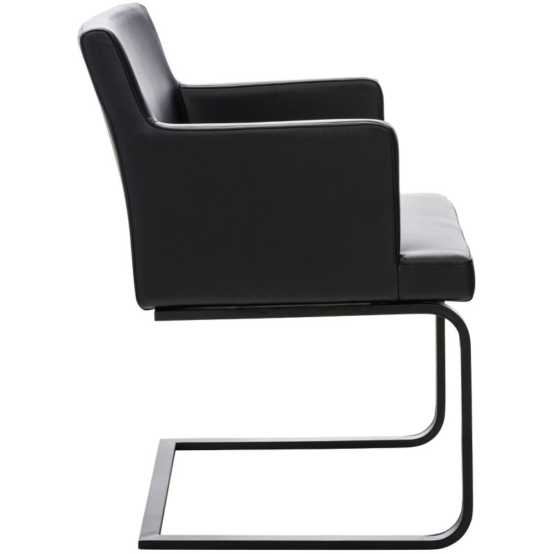 Chaise de salle à manger Zavor, similicuir, noire noir
