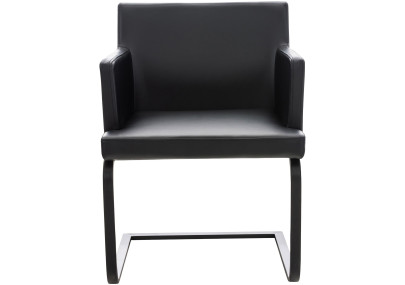 Chaise de salle à manger Zavor, similicuir, noire noir