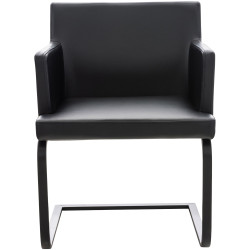 Chaise de salle à manger Zavor, similicuir, noire noir