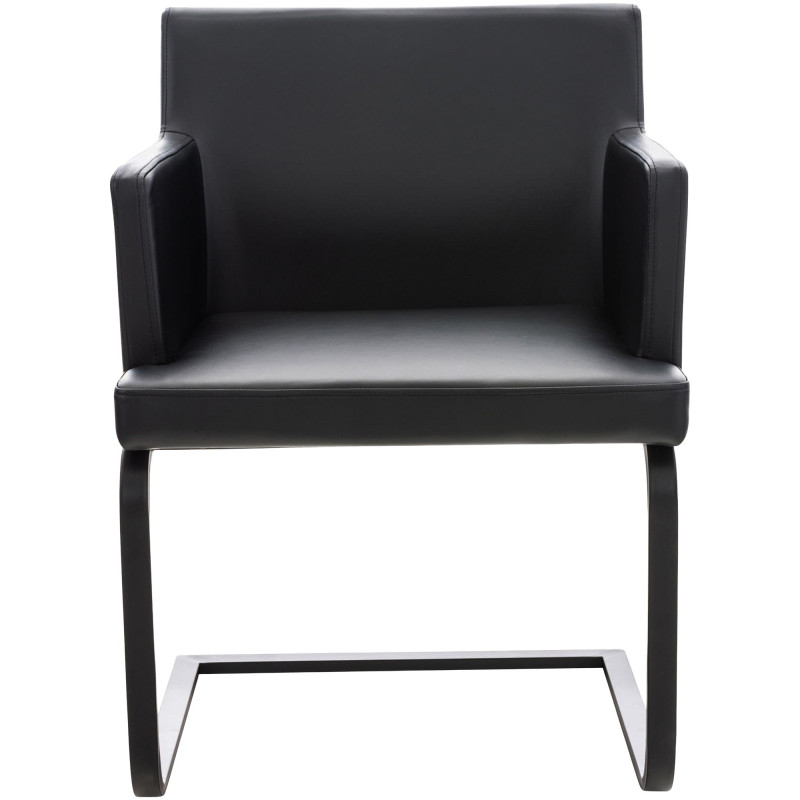 Chaise de salle à manger Zavor, similicuir, noire noir