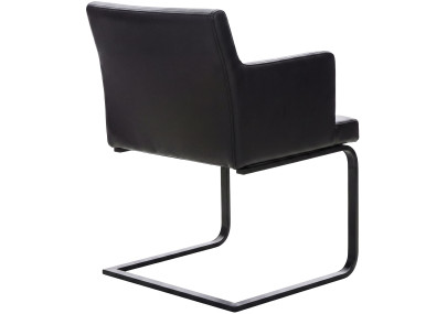 Chaise de salle à manger Zavor, similicuir, noire noir