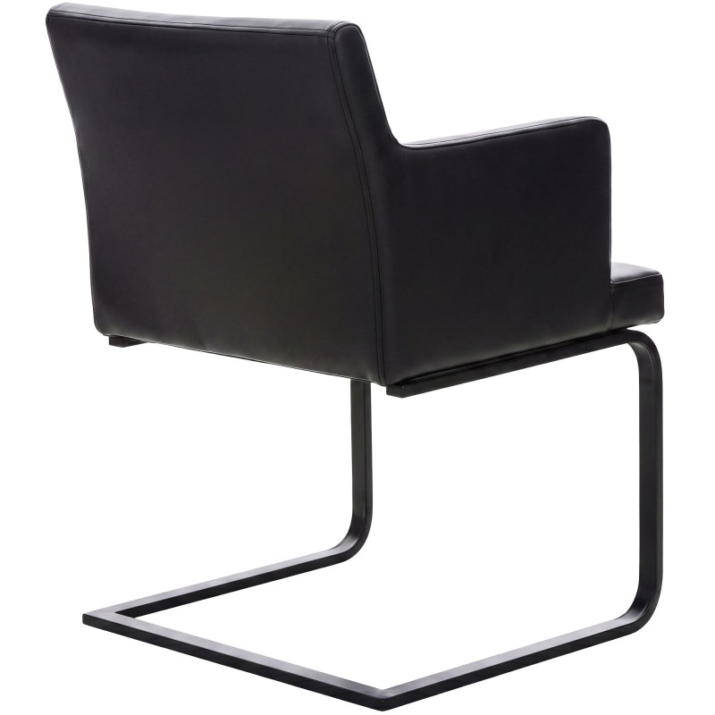 Chaise de salle à manger Zavor, similicuir, noire noir