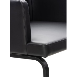 Chaise de salle à manger Zavor, similicuir, noire noir
