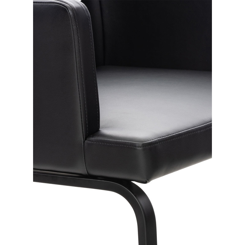 Chaise de salle à manger Zavor, similicuir, noire noir