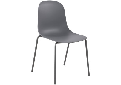 Ensemble de mobilier de jardin Torin avec 2 chaises gris foncé