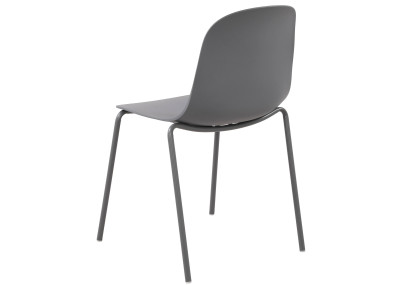 Ensemble de mobilier de jardin Torin avec 2 chaises gris foncé