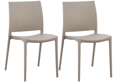 Ensemble de 2 chaises Meton taupe