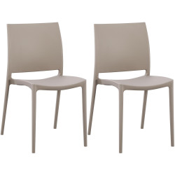 Ensemble de 2 chaises Meton taupe