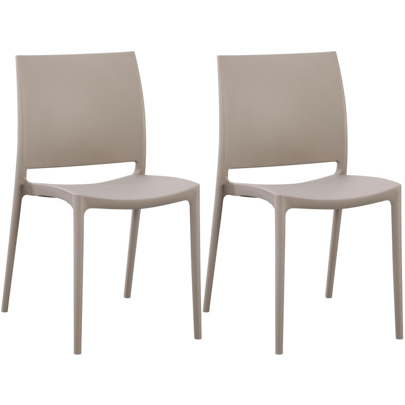 Ensemble de 2 chaises Meton taupe
