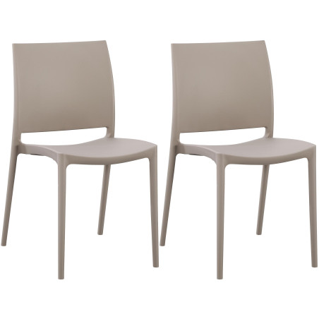 Ensemble de 2 chaises Meton taupe