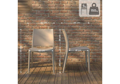 Ensemble de 2 chaises Meton taupe
