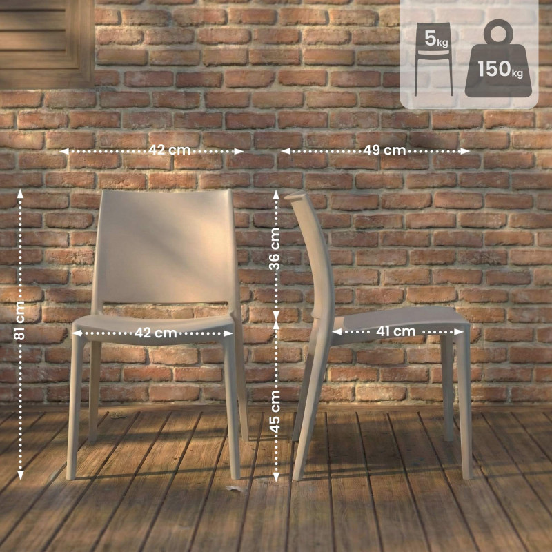 Ensemble de 2 chaises Meton taupe