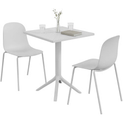 Ensemble de mobilier de jardin Nerra avec 2 chaises blanc