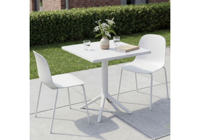 Ensemble de mobilier de jardin Nerra avec 2 chaises blanc