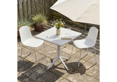 Ensemble de mobilier de jardin Nerra avec 2 chaises blanc