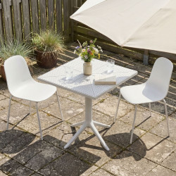 Ensemble de mobilier de jardin Nerra avec 2 chaises blanc