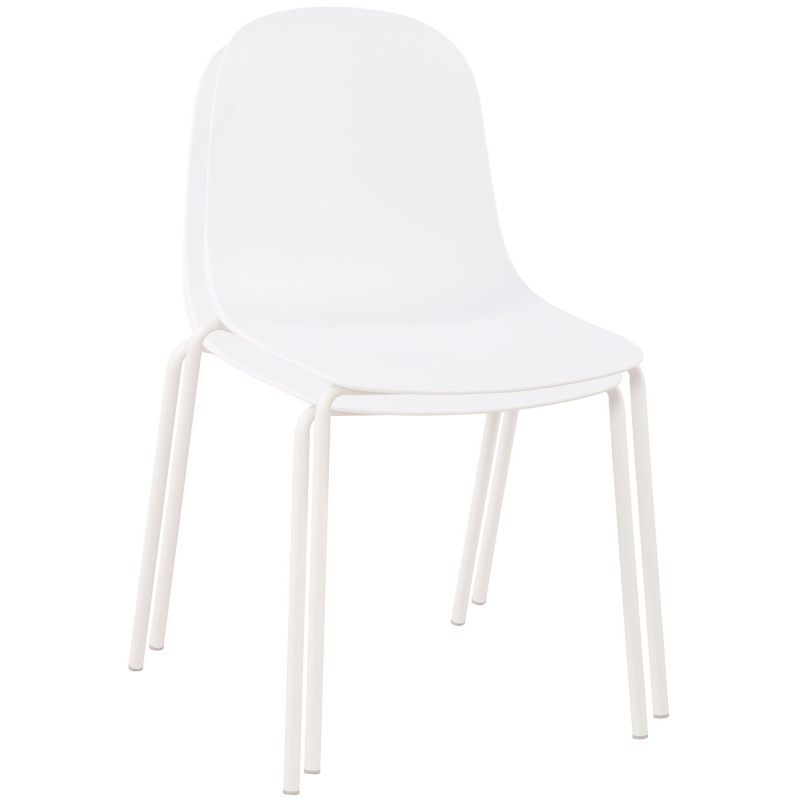 Ensemble de mobilier de jardin Nerra avec 2 chaises blanc