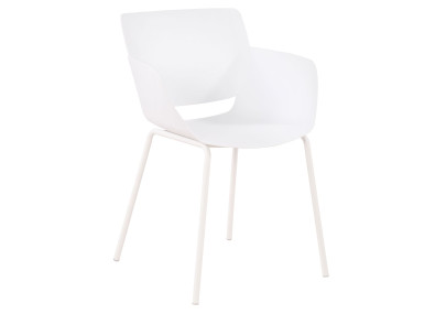 Ensemble de mobilier de jardin Norva avec 4 chaises blanc