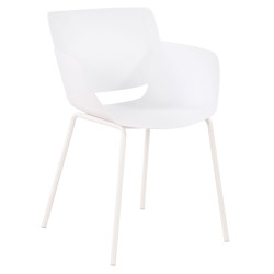 Ensemble de mobilier de jardin Norva avec 4 chaises blanc