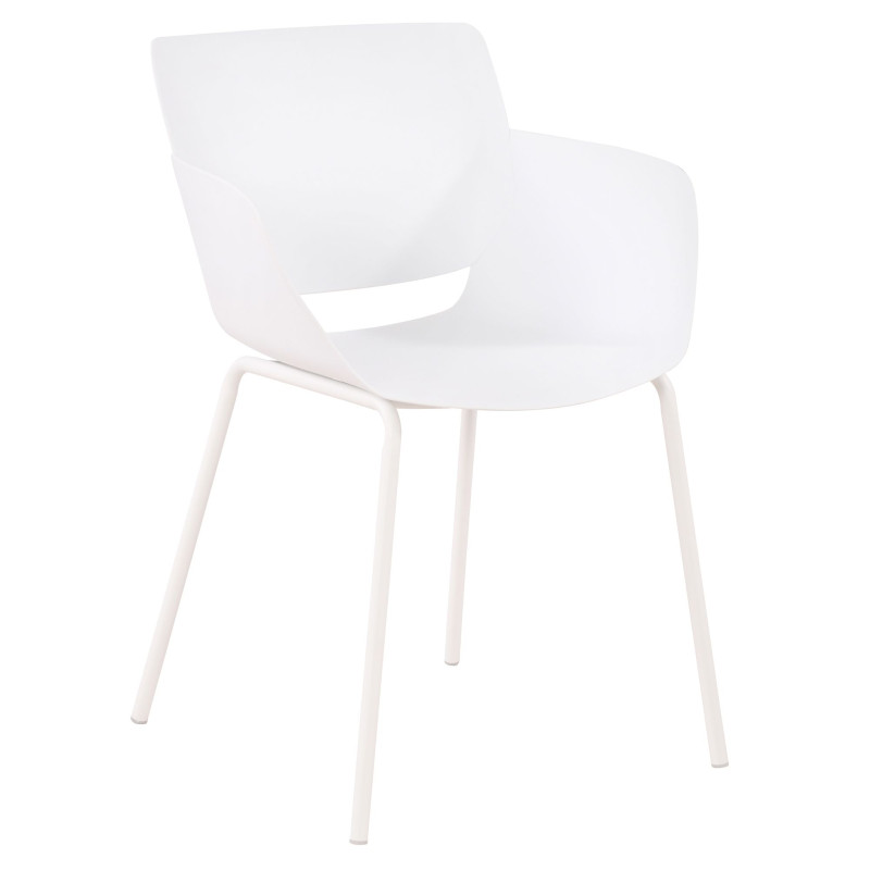 Ensemble de mobilier de jardin Norva avec 4 chaises blanc