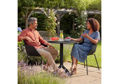Ensemble de mobilier de jardin Siora avec 2 chaises noir