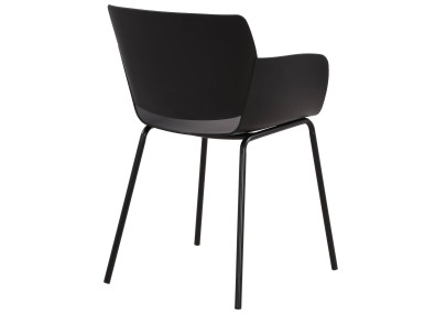 Ensemble de mobilier de jardin Siora avec 2 chaises noir