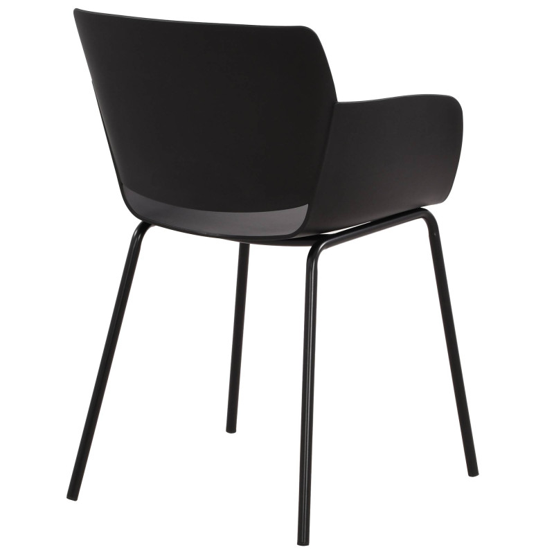 Ensemble de mobilier de jardin Siora avec 2 chaises noir