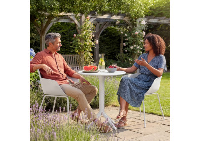 Ensemble de mobilier de jardin Siora avec 2 chaises blanc