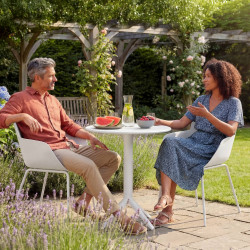 Ensemble de mobilier de jardin Siora avec 2 chaises blanc