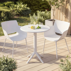 Ensemble de mobilier de jardin Siora avec 2 chaises blanc