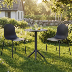 Ensemble de mobilier de jardin Torin avec 2 chaises noir