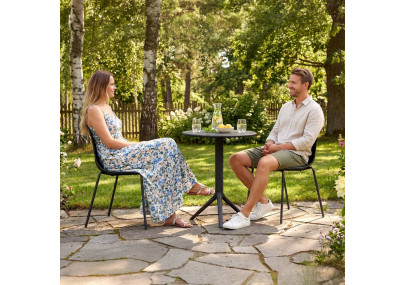 Ensemble de mobilier de jardin Torin avec 2 chaises noir