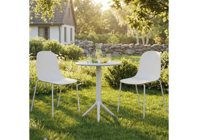 Ensemble de mobilier de jardin Torin avec 2 chaises blanc
