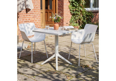 Ensemble de mobilier de jardin Norva avec 2 chaises blanc