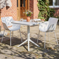 Ensemble de mobilier de jardin Norva avec 2 chaises blanc
