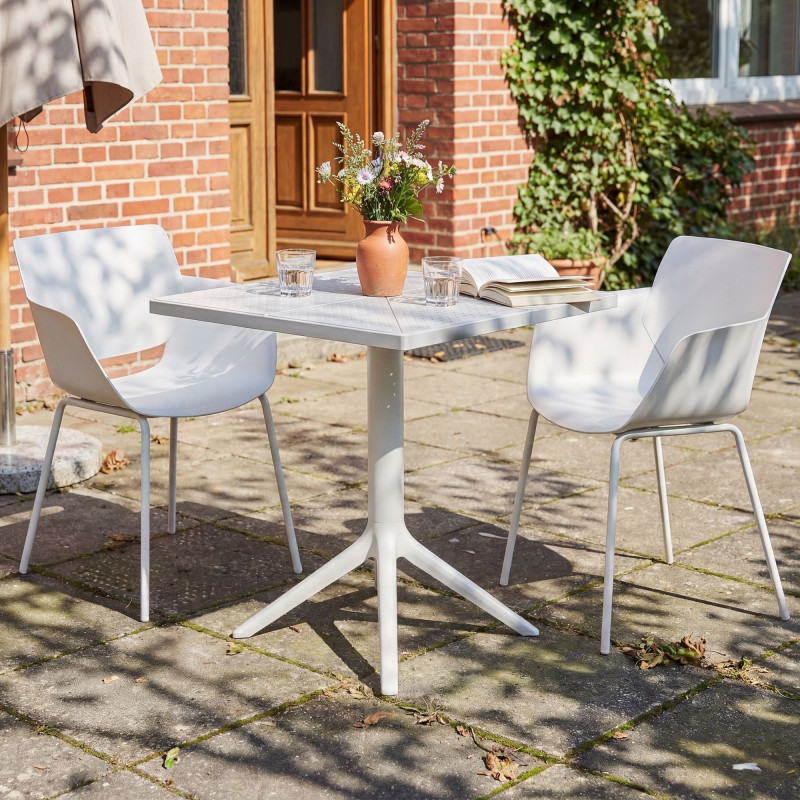 Ensemble de mobilier de jardin Norva avec 2 chaises blanc